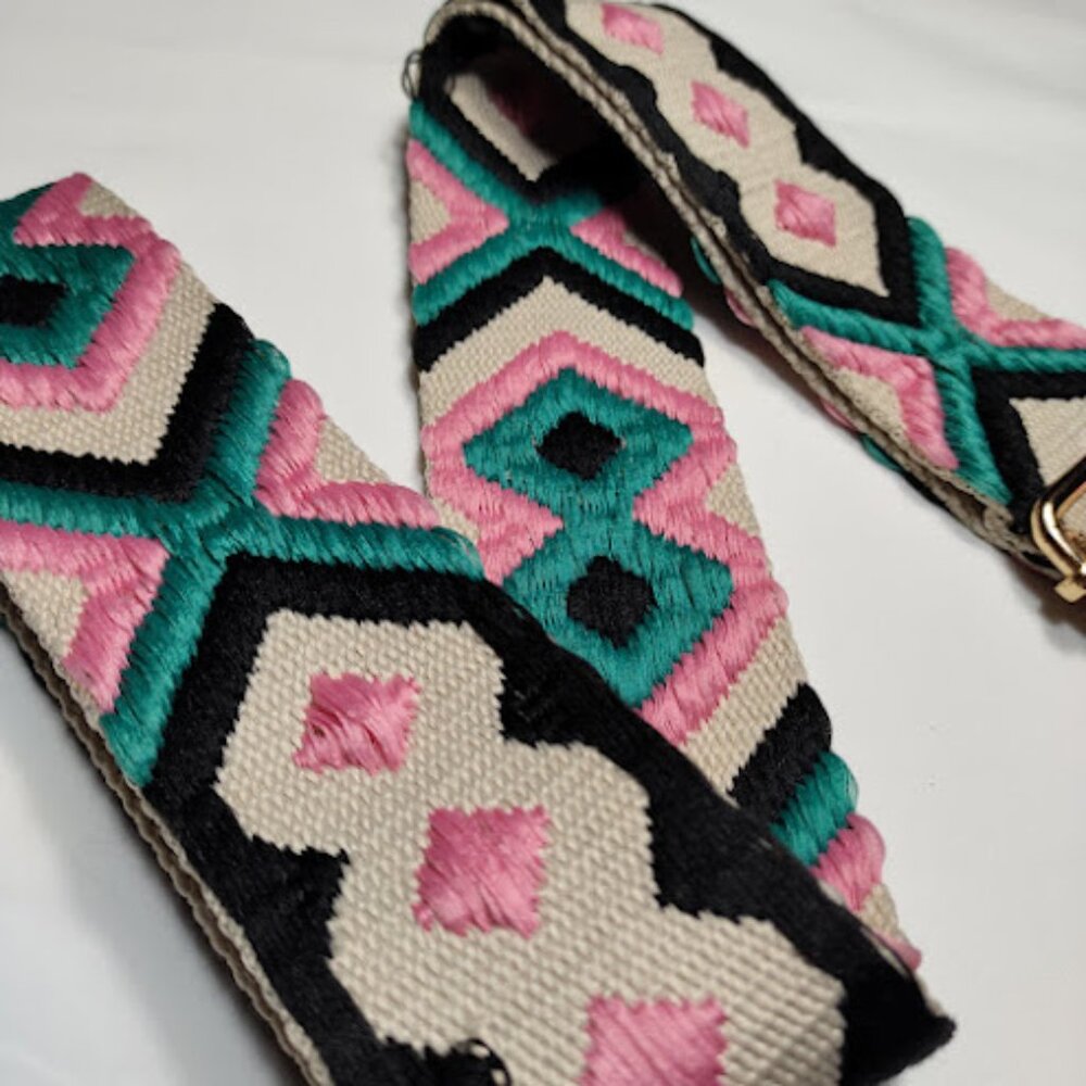 Adjustable Replacement Bag Strap Embroidered Cros… - image 4